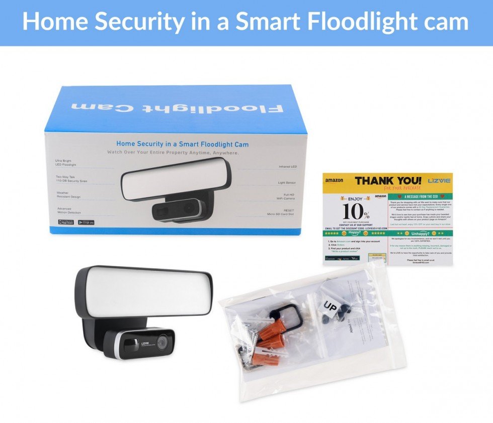WiFi kamera s 16W LED reflektorem IP65 krytí a detekcí pohyb
