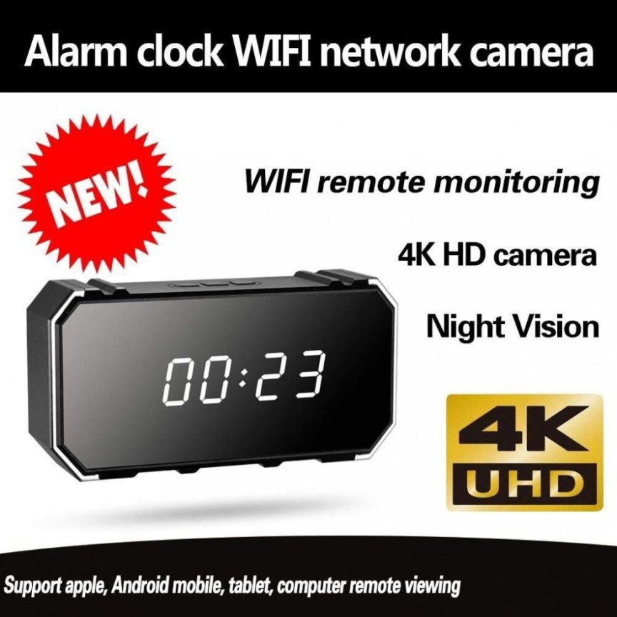 4K камера в будилник WiFi и детекция на движение + IR LED