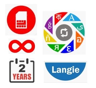 Cartelă SIM pentru 2 ani pentru traducător LANGIE pentru 70 de țări
