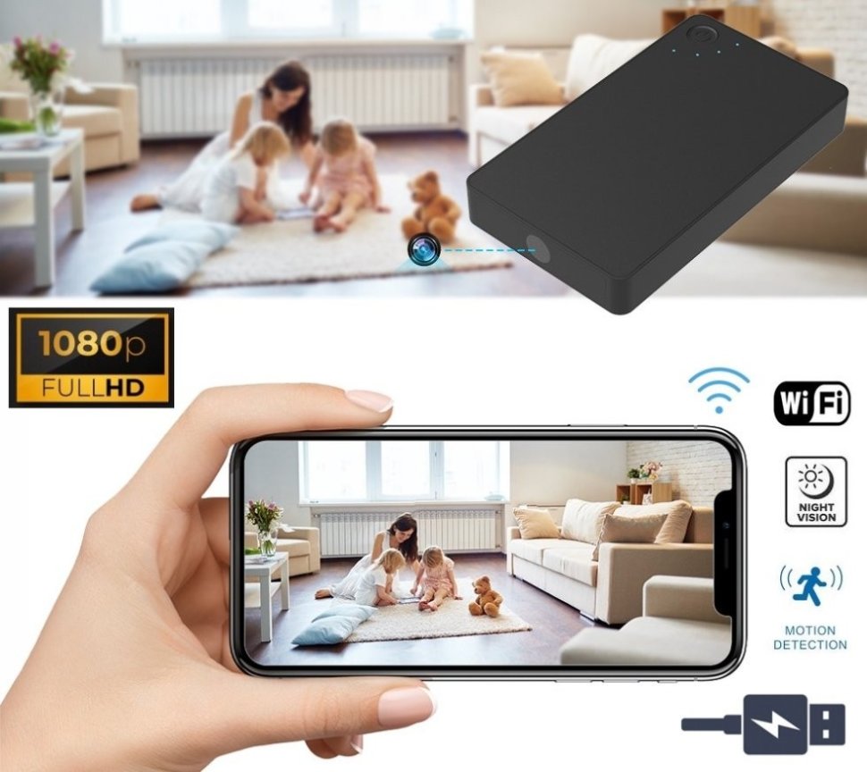Power bank камера FULL HD + WiFi & P2P + Детектор на движение
