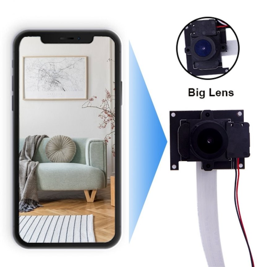 Full HD мини 10 мм WiFi/P2P IR LED камера - Рибешко око 145°