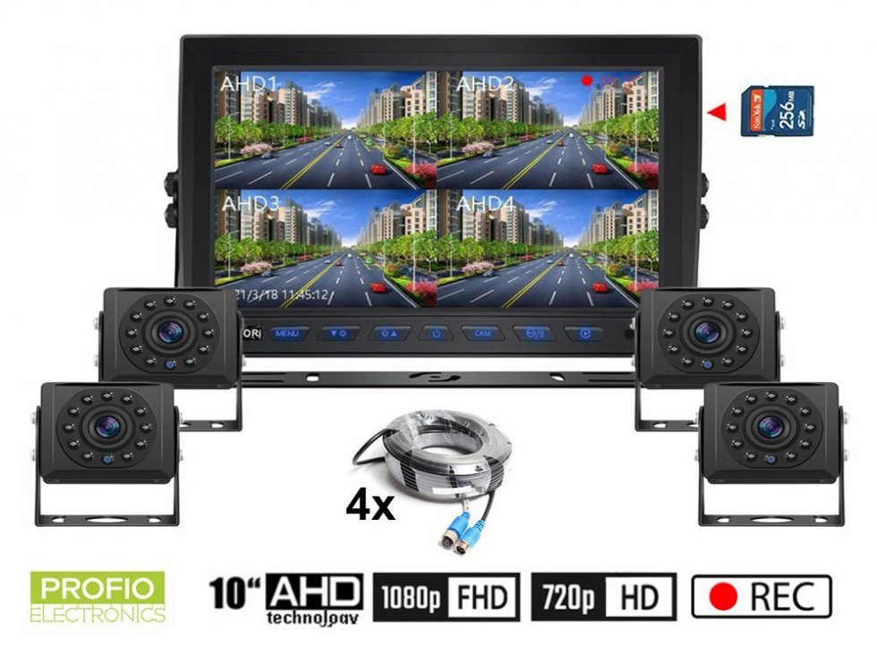 Резервен AHD комплект - 1x 10" хибриден монитор + 2x HD IR камера