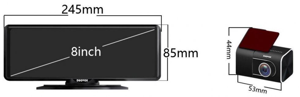 Telecamera per auto Duovox V9 con visione notturna - dual FULL HD 5M