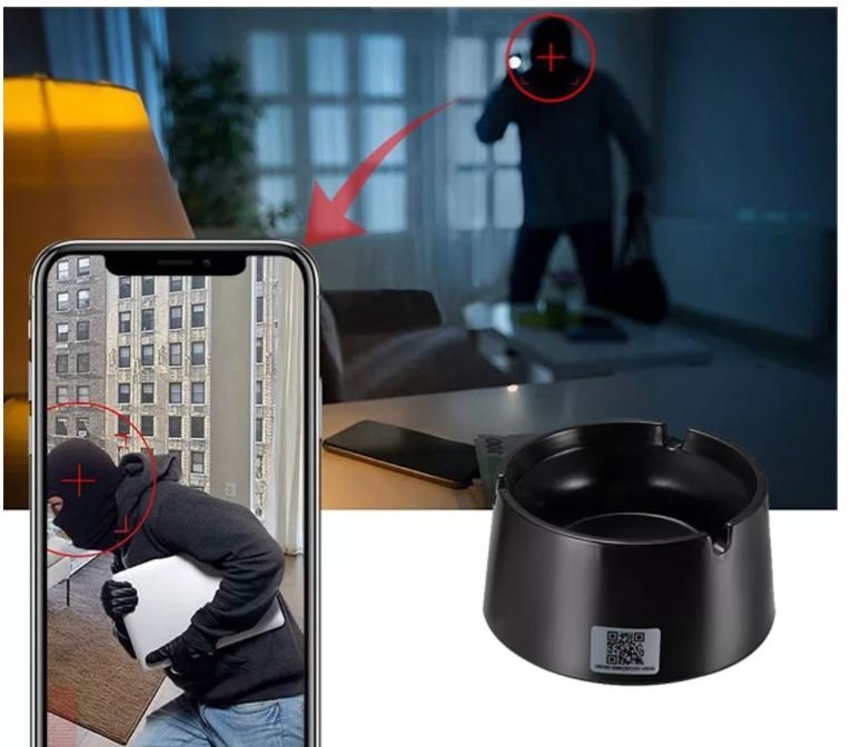 Spia della telecamera posacenere FULL HD + Wifi + rilevamento del movimento