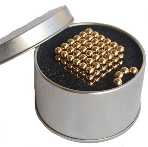 Kuličky z neodymu proti stresu - magnetické kuličky ve zlaté barvě 5 mm - 216 kuliček