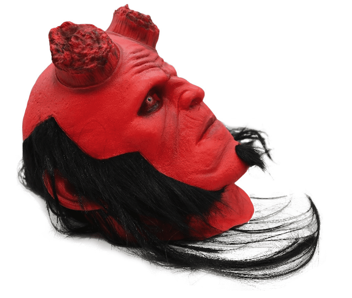 Maska na obličej Hellboy čert – červená maska na Halloween pro fanoušky fantasy