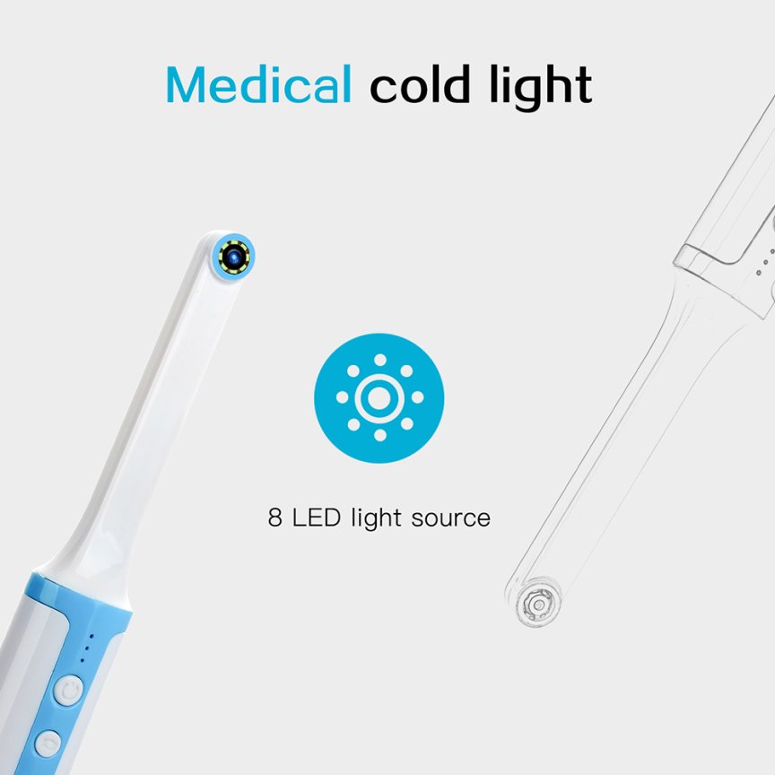 Kamera do úst s fotoaparátom - dentálna kamera FULL HD WiFi + 8x LED + Krytie IP67