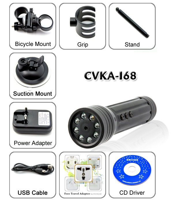 Фенерче с камера - 8x High Power LED