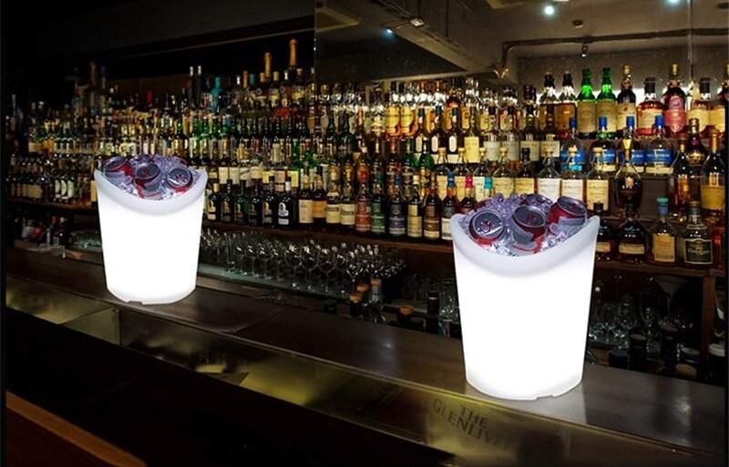 LED Vedro na chladené nápoje IP44 svietiace veľké + 8 farebných režimov a diaľkové ovládanie