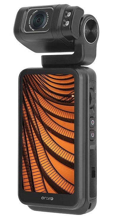 WiFi vlogovacia kamera 4K/5K + 3,5" otočný dotykový displej (180°) + IR LED – model Ordro M3