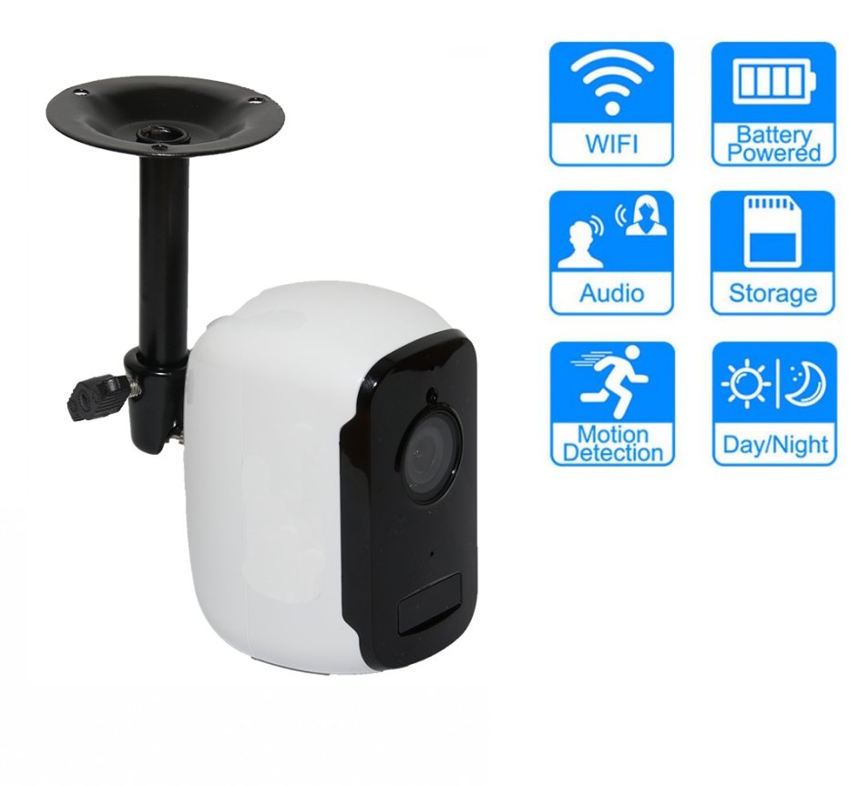 Bezdrôtová bezpečnostná kamera FULL HD + WiFi + IR LED + Micro SD - Extra dlhá výdrž batérie