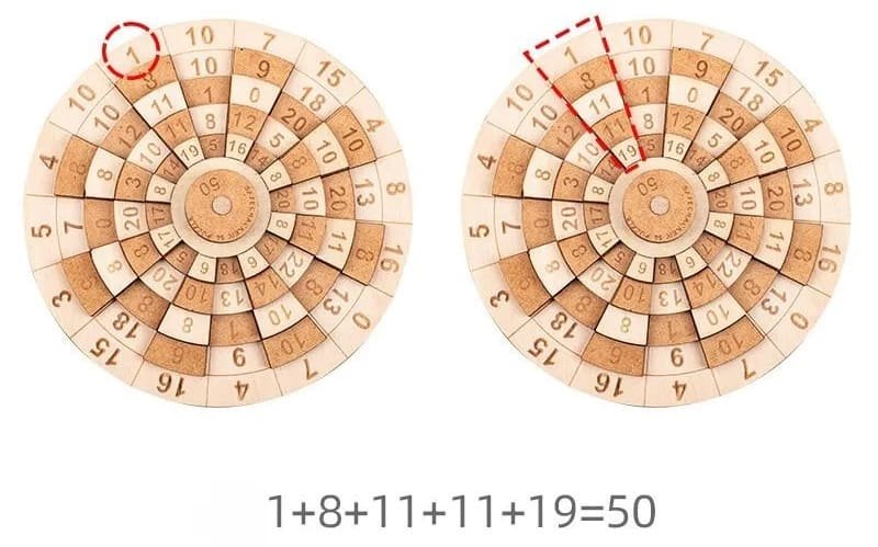 Hlavolam dřevěný 3D – matematická skládačka s čísly