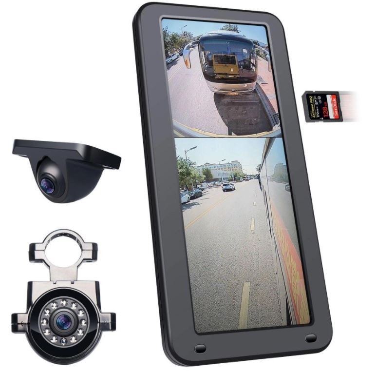 Súprava na cúvanie pre autobusy a nákladné vozidlá - 12,3" monitor s 2-kanálové zobrazenie + 2x Full HD 1080P kamera