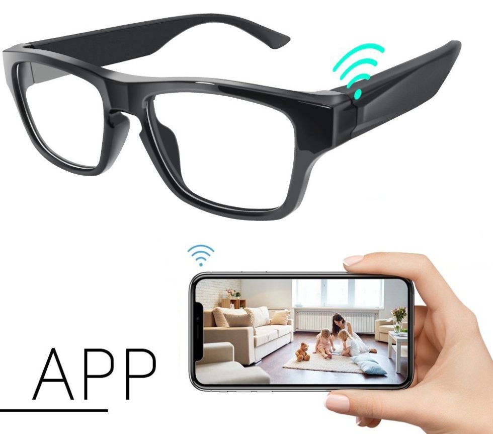 Telecamera per occhiali WiFi Streaming video in diretta FULL HD + P2P in tutto il mondo