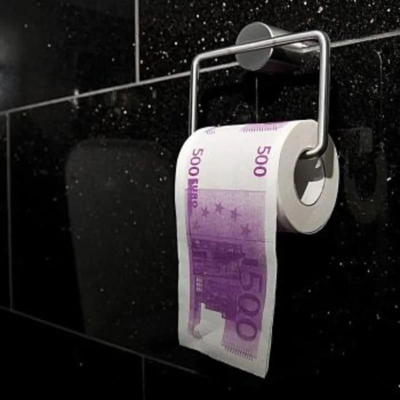 Toaletný papier 500 Euro – rolka so vzorom bankoviek 500€