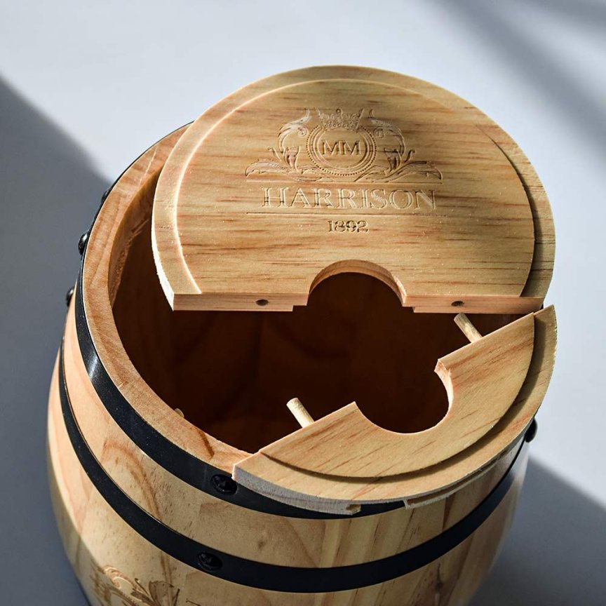 Dřevěný mini sud na víno – 3L soudek na víno, pivo a destiláty HARRISON