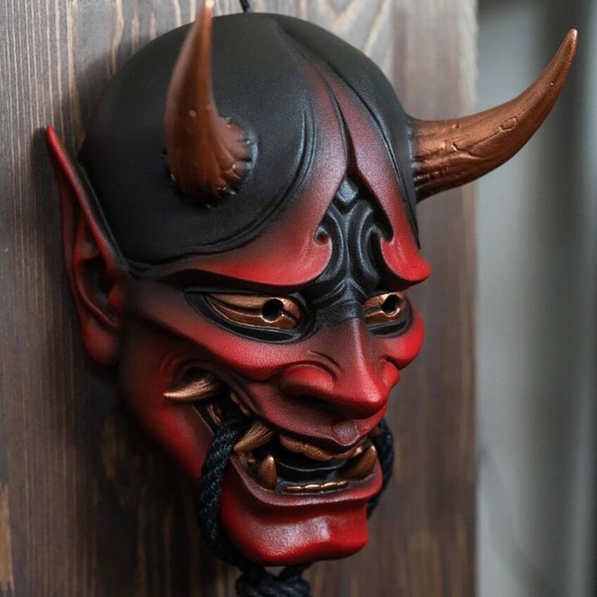 Maska na obličej Japan Demon – hororová japonská maska Démona na Halloween