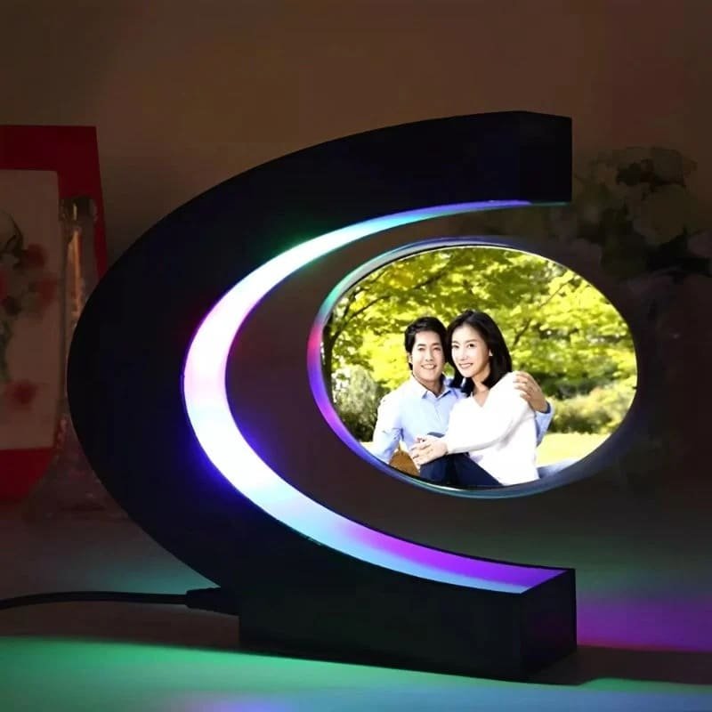Fotorámeček levitující magnetický – rám na fotky vznášející se + RGB LED osvětlení