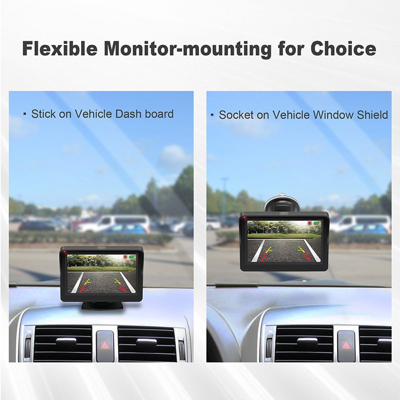 Solárna bezdrôtová WiFi cúvacia kamera v ŠPZ podložke so samodobíjaním + 4,3" LCD monitor