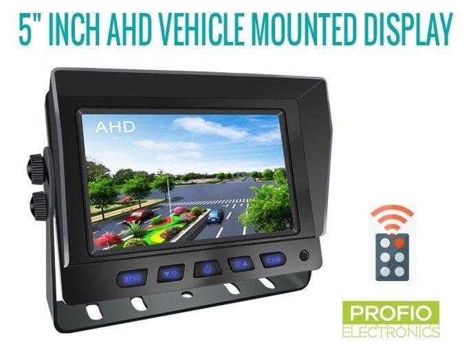 Monitor auto hibrid cu 2 canale inversare de 5" AHD/CVBS