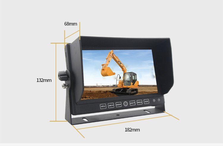 Cúvací LCD monitor DVR 7” s možnosťou pripojenia a nahrávania záznamu zo 4 cúvacích kamier