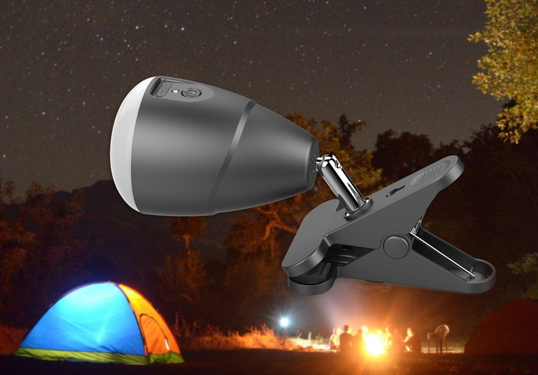 LED lampa so štipcom pre turistiku s napájaním cez batériu 5000 mAh - outdoor