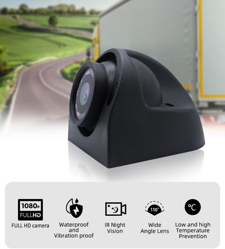 Telecamera laterale per auto o macchina 1080P AHD FULL HD con 8 LED IR + IP67 e WDR