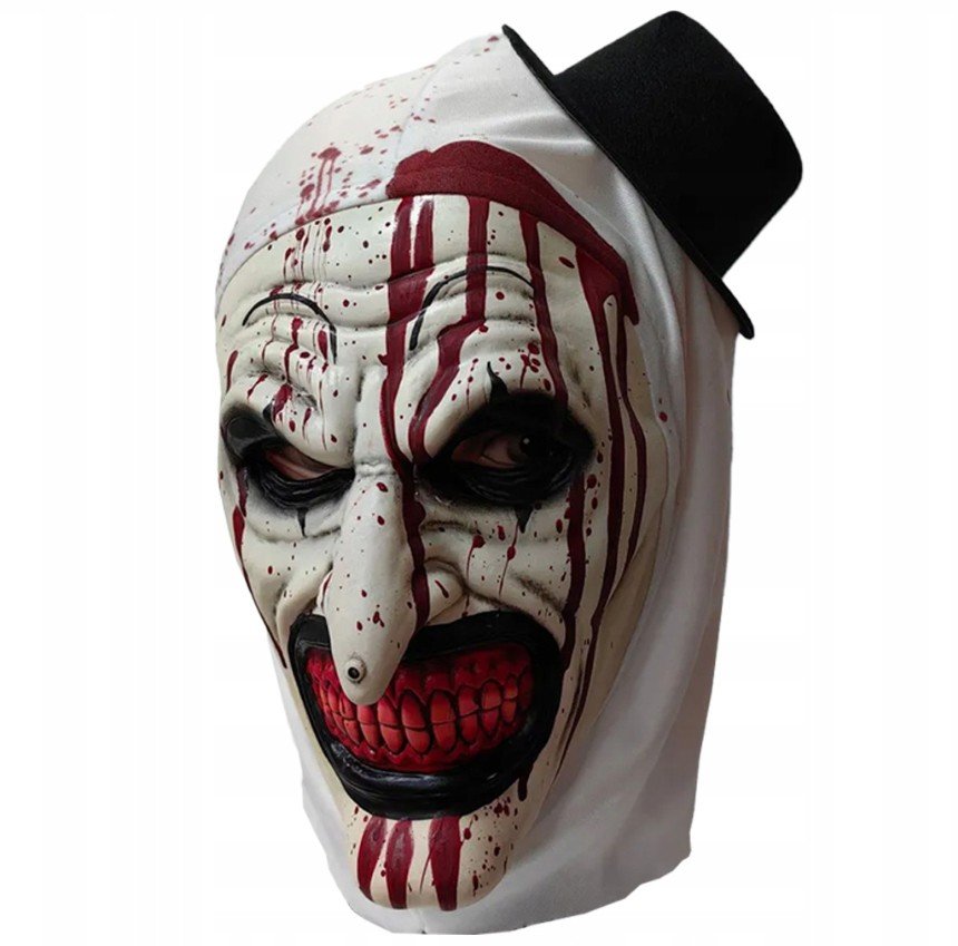 Maska na obličej klaun Terrifier – cosplay hororová maska z latexu pro děti i dospělé