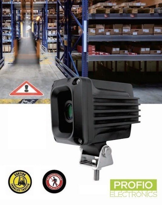 Proiettore GOBO di sicurezza per carrelli elevatori 30W - 10-80V con IP67