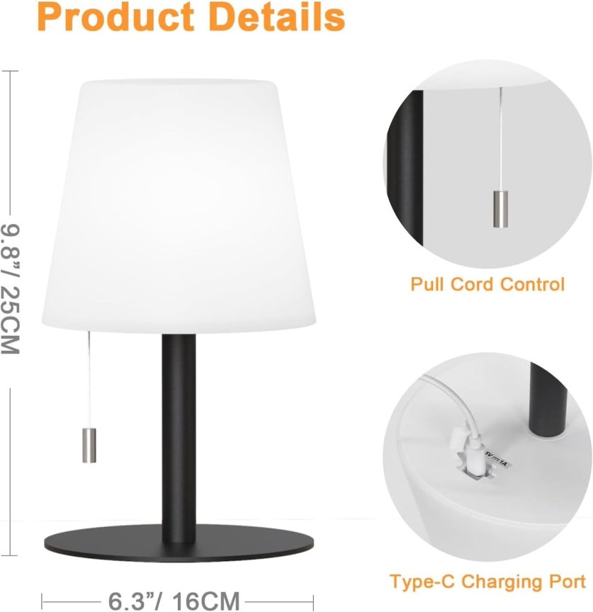 Stolová LED lampa na Li-on batériu vodeodolná s IP44 krytím aj do exteriéru