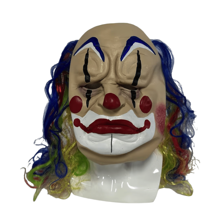 Maska na obličej hororový klaun – latexová maska na karneval pro děti i dospělé