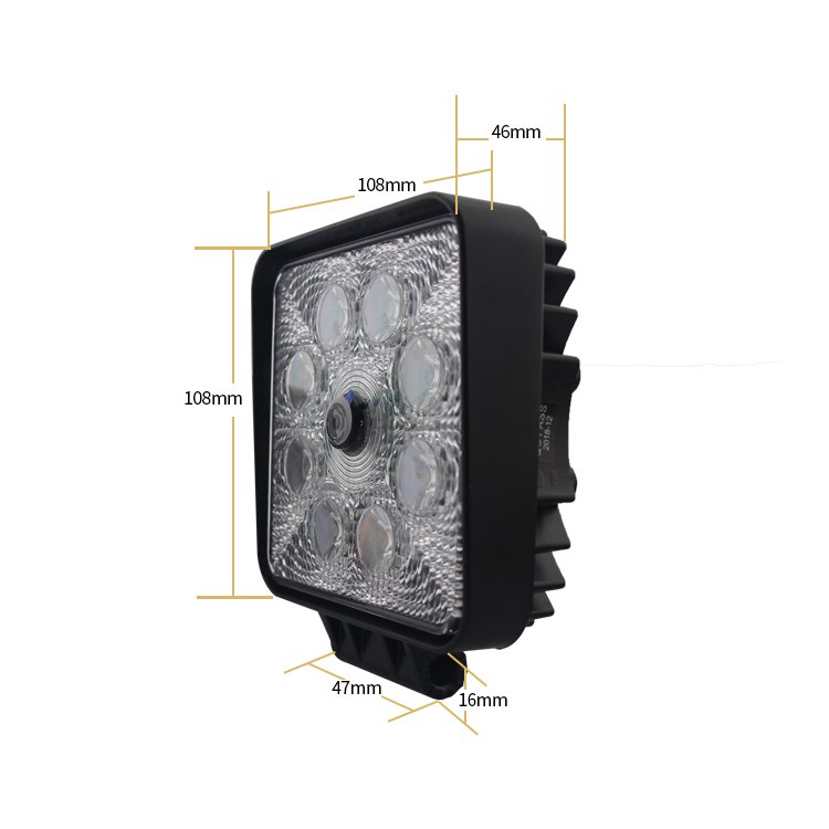 Vodotesné cúvacie kamery s uhlom záberu 120° a pracovným osvetlením 8x LED s výkonom 1154 lm