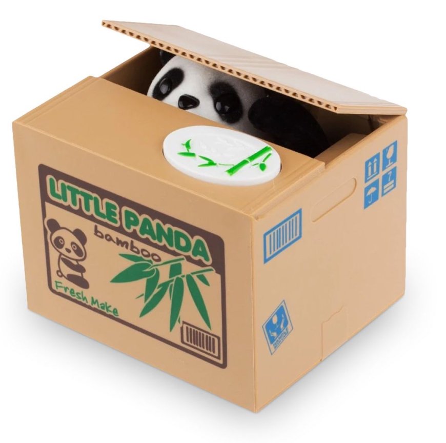 Pokladnička na mince panda – elektronický box na peníze