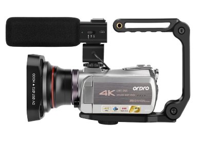 4K videokamera Ordro AZ50 s WiFi + nočné videnie + makro a teleobjektív + LED osvetlenie + praktický kufrík