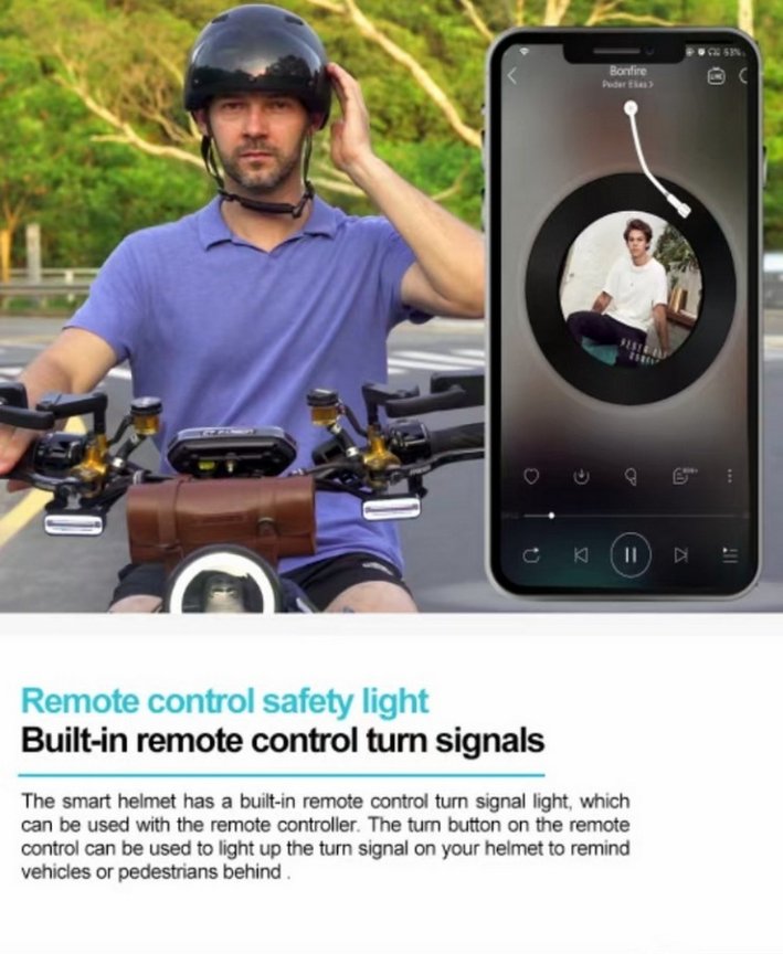 Каска с камера за велосипед/мотор/тротинетка с Bluetooth (Handsfree) с мигачи