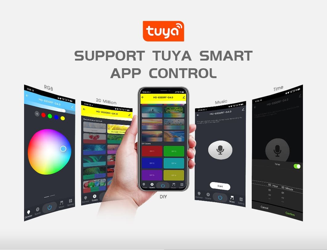Diaľkové ovládanie pre RGB svetlo do bazéna - cez Smartphone TUYA app