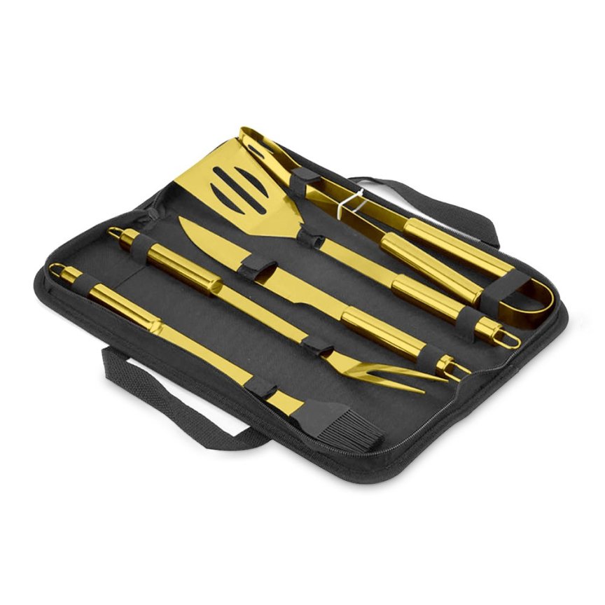 Nářadí grilovací sada s organizérem – BBQ set 5 ks nářadí + cestovní kufřík