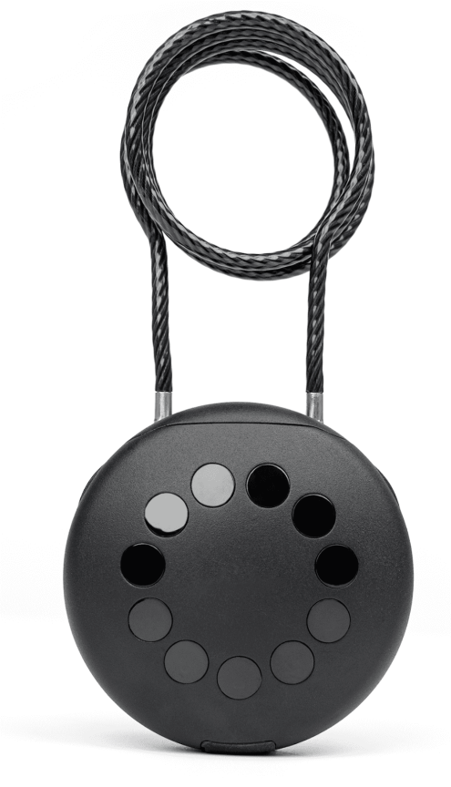 Bezpečnostní zámek s ocelovým lanem 90 cm + Smart schránka s PIN kódem + Bluetooth smartphone aplikace