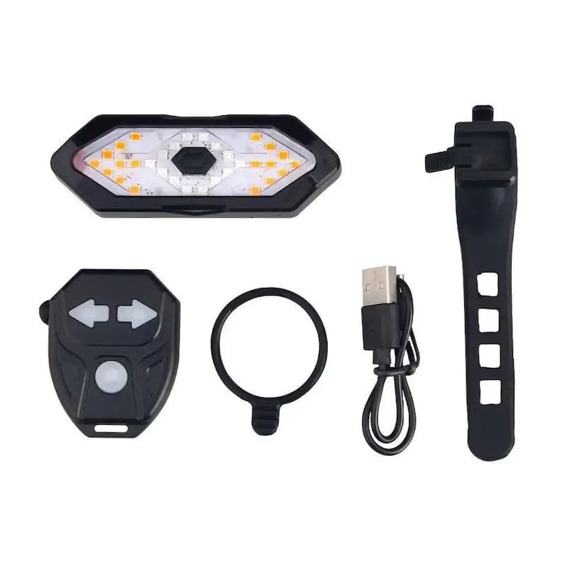 Zadné bezdrôtové svetlo na bicykel so smerovkami + 32 LED + zvukový efekt 120 dB