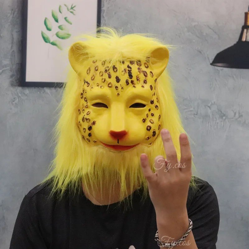 Leopard maska na tvár zo silikónu - leopard maska pre deti aj dospelých na Halloween