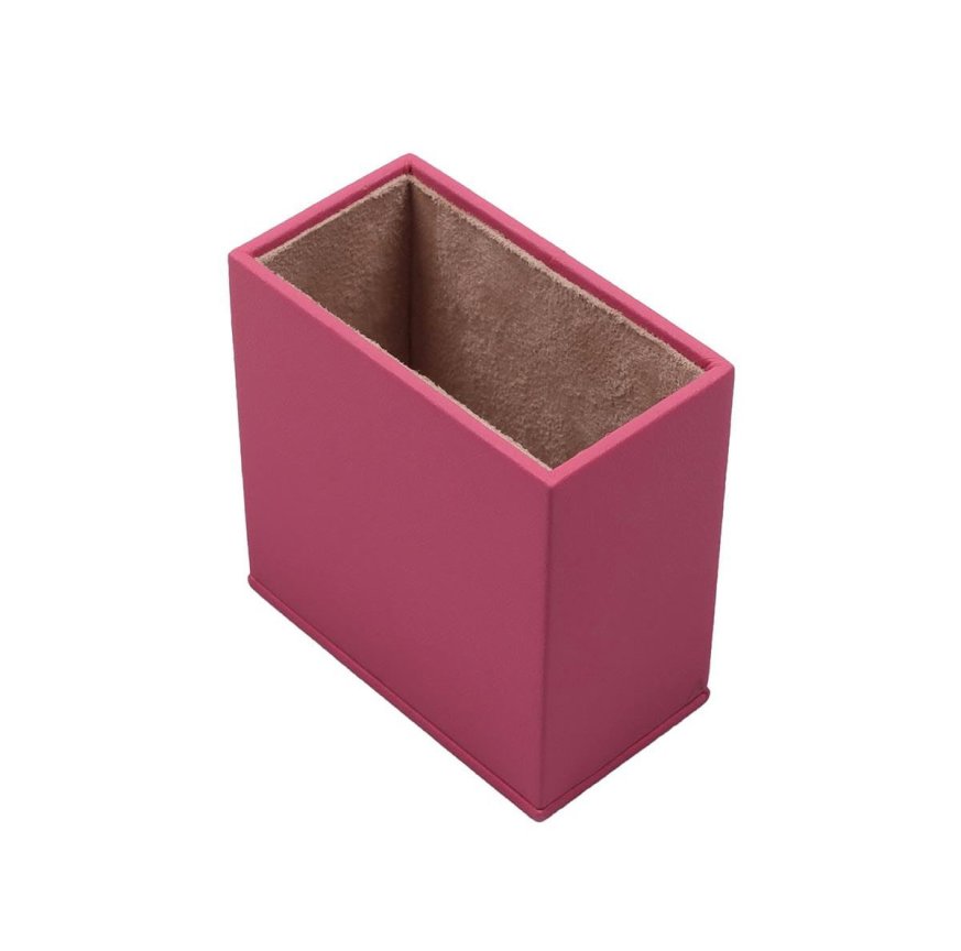 Kancelářský set dámský - růžová kůže, 8 doplňků do kanceláře, 100% handmade