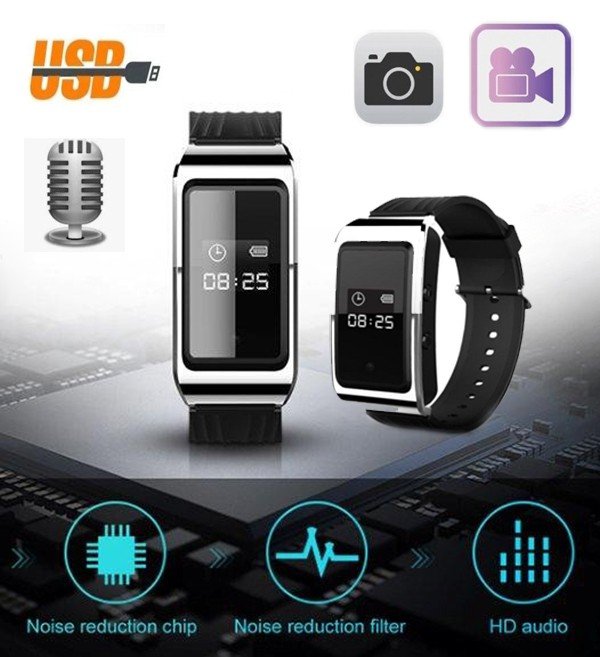 Fotocamera digitale per orologio con FULL HD + dittafono + 16 GB