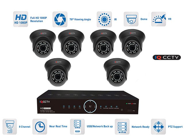 Set telecamera 6x telecamera 1080P AHD con 20m IR e DVR AHD