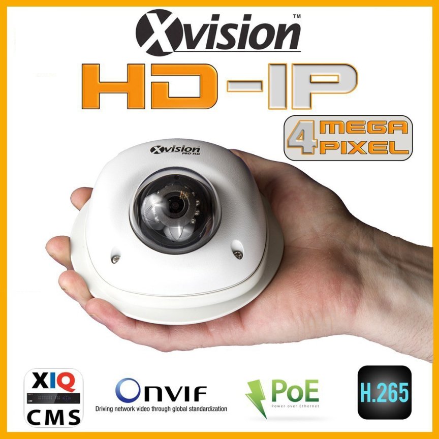 Telecamera IP di sicurezza DOME 4Mpix con 15m IR - colore bianco