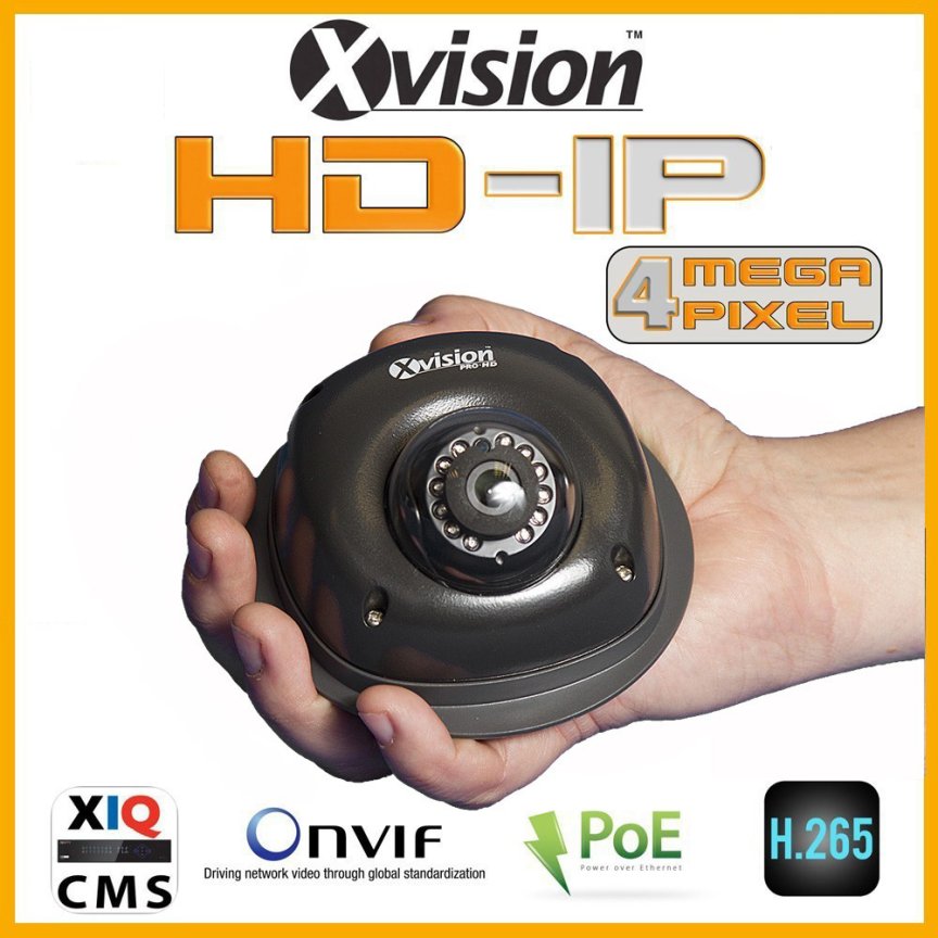 IP камера за сигурност DOME 4Mpix с 15m IR - СИВ цвят
