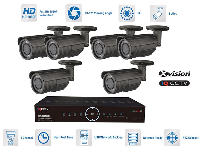 Profesionalni AHD set - 6x bullet kamera 1080P + 40m IR i DVR