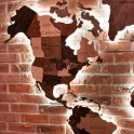 3D drevená mapa s LED podsvietením