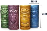 Sada keramických sklenic na koktejly – Koktejlové sklenice Tiki Mugs, 4 kusy