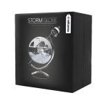 Skleněný glóbus na podstavci – meteorologické bouřkové sklo, předpověď počasí