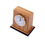 Kancelářský set doplňků – luxusní 11-dílný s hodinami s ciferníkem (dřevo + černá kůže)